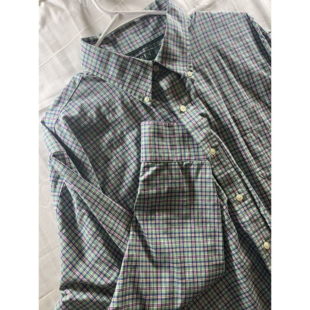 Ralph Lauren Shirt Mens 17 1/2 34/35 Long Sleeve Button Classic XL To XXL.   A31